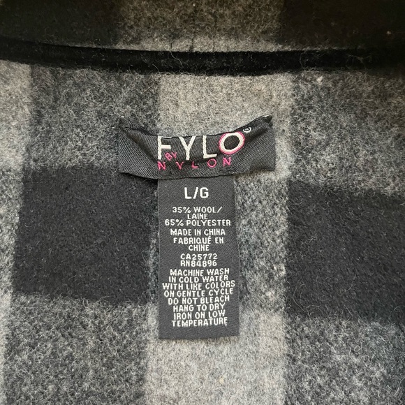 Fylo Plaid Open Front Wool Cardigan Size Large - Picture 6 of 6